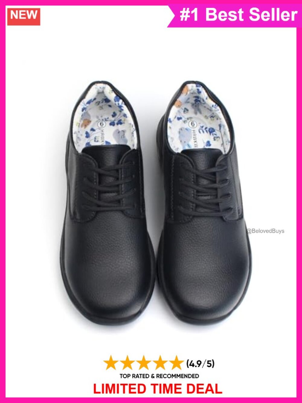 Slip Resistant Lightweight Nursing Shoes Lace Up Work Comfort